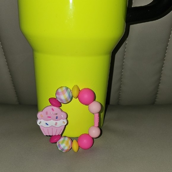 Sprinkled Pink Cupcake Tumbler Charm - Picture 1 of 2